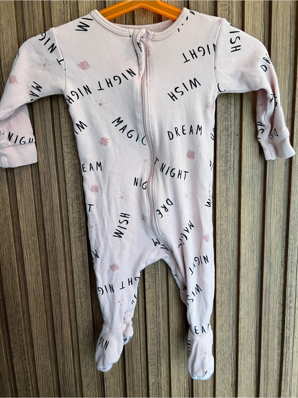 🔥 3 FOR $15 OFFER 🔥 Pink "Dream & Wish" Words Footed Sleeper | 3M